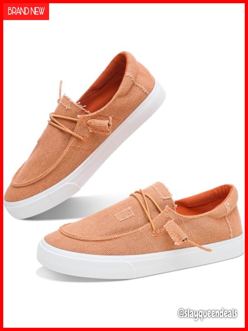 Women's Canvas Loafers Lightweight Slip-On Comfortable Boat Lace-Up Sneakers